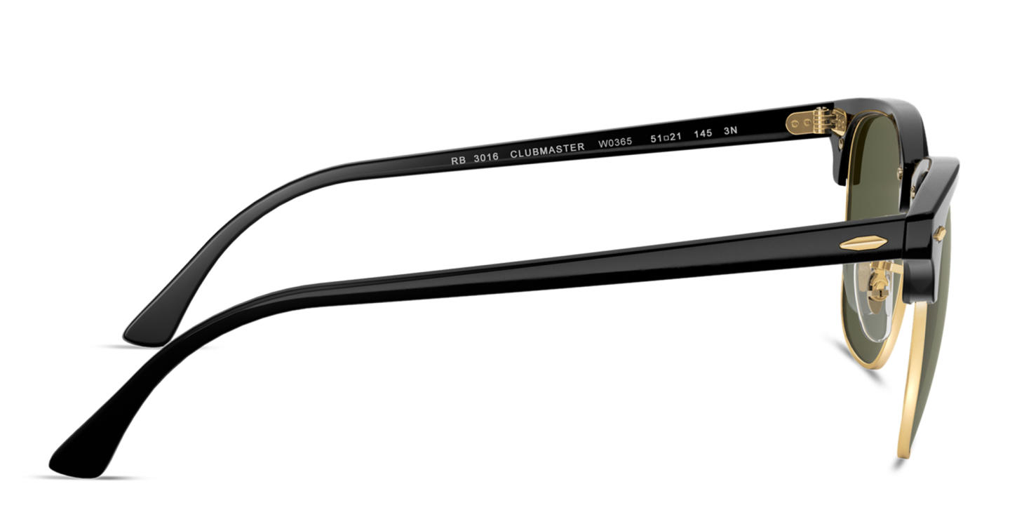 Shop Ray-Ban Clubmaster Square Sunglasses in Black online.