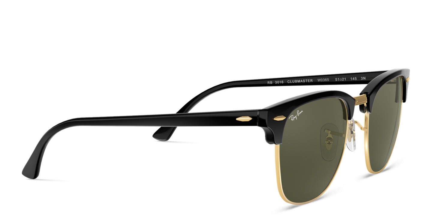 Shop Ray-Ban Clubmaster Square Sunglasses in Black online.