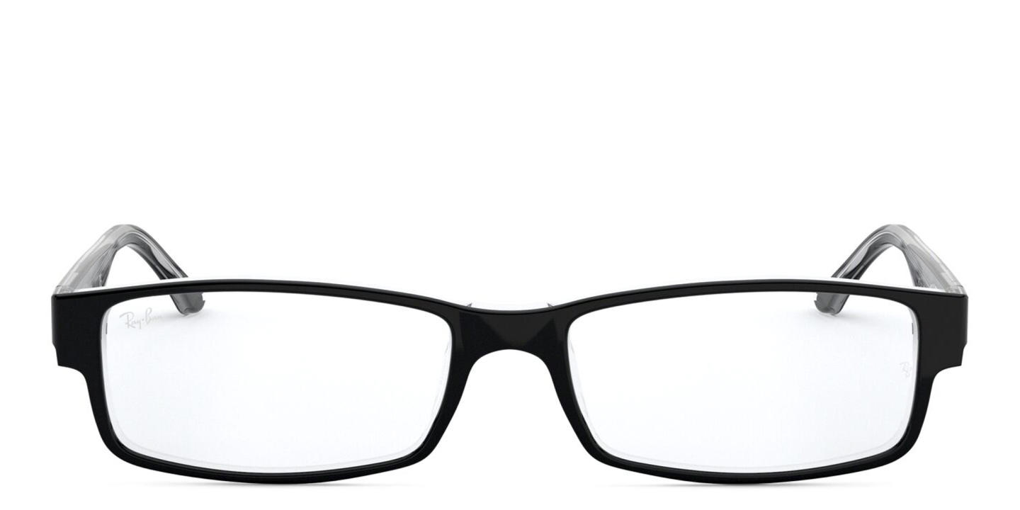 Ray-Ban Rectangle Eyeglasses in Black On Transparent – Product Photo 0
