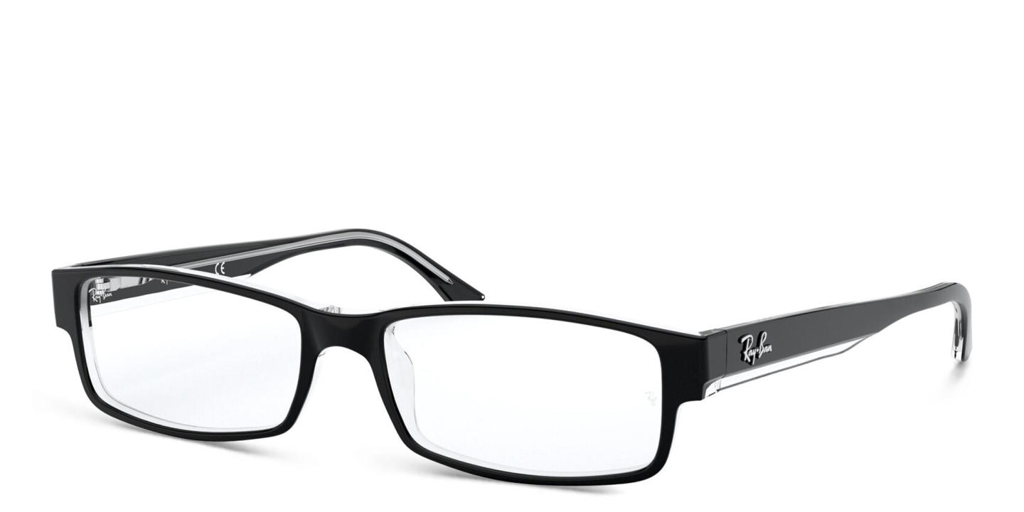 Ray-Ban Rectangle Eyeglasses in Black On Transparent – Product Photo 2