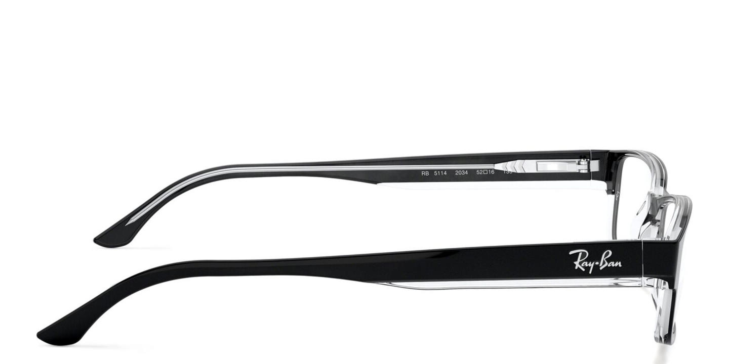 Ray-Ban Rectangle Eyeglasses in Black On Transparent – Product Photo 3