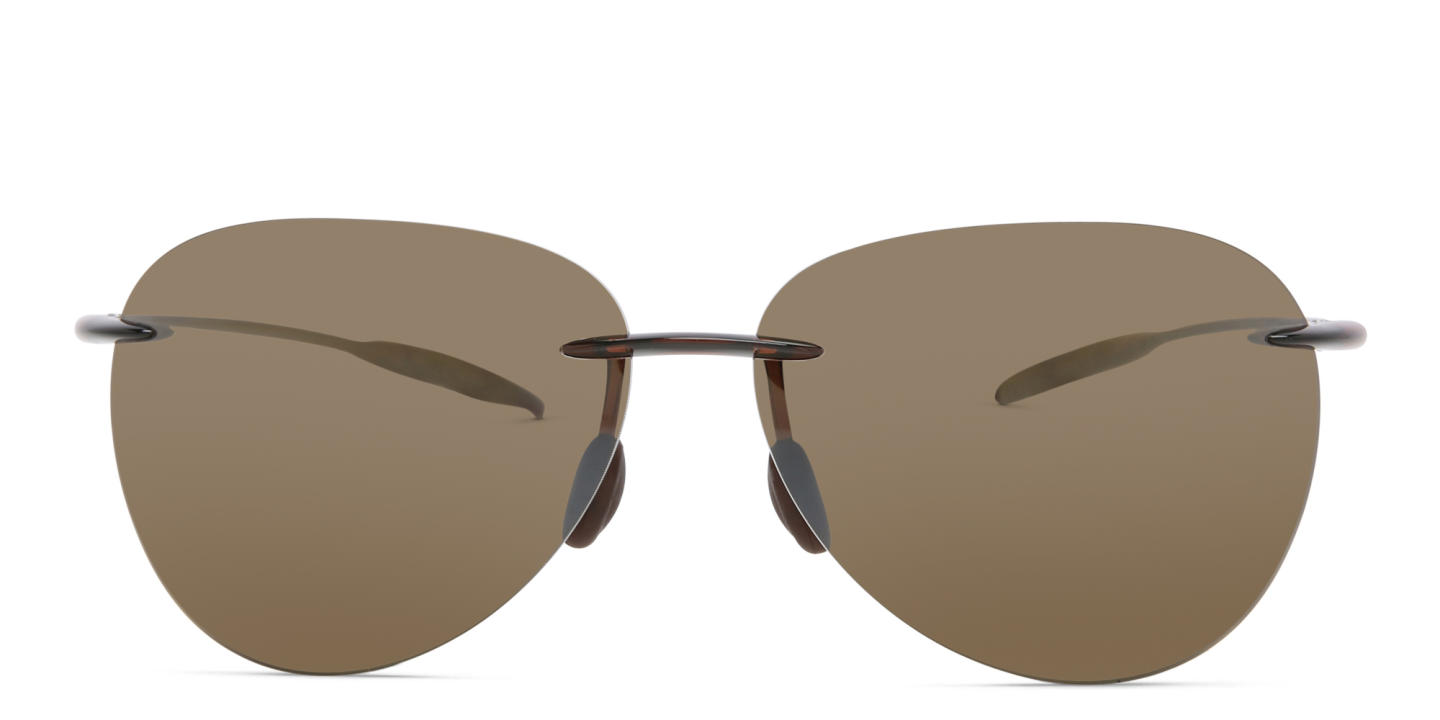 Shop Maui Jim Sugar Beach Unisex Rimless Aviator Sunglasses in Brown online.
