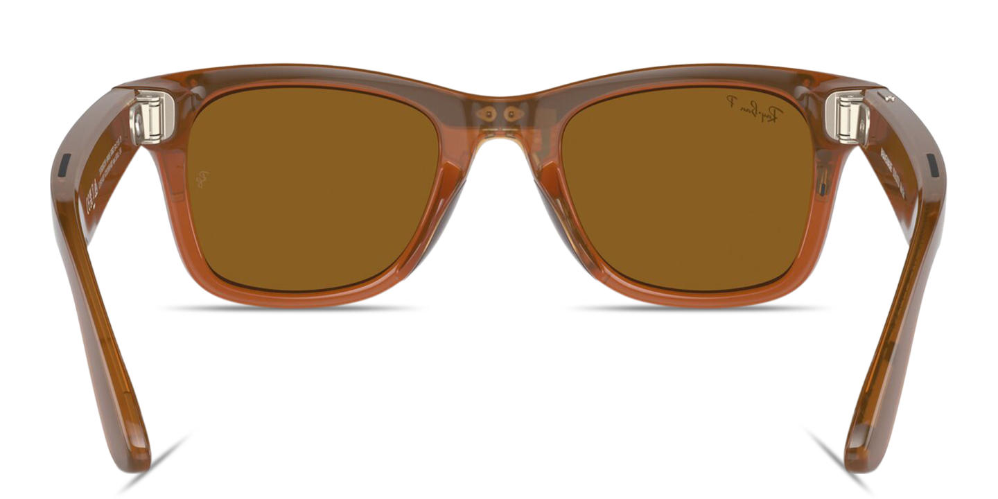 Shop Ray-Ban Meta Wayfarer Unisex Square Sunglasses in Shiny Caramel online.