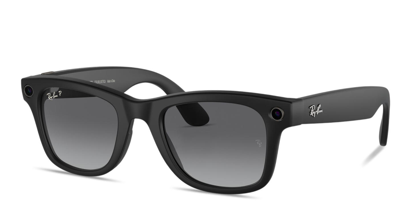 Ray-Ban Meta Wayfarer Unisex Square Sunglasses in Matte Black – Product Photo 1