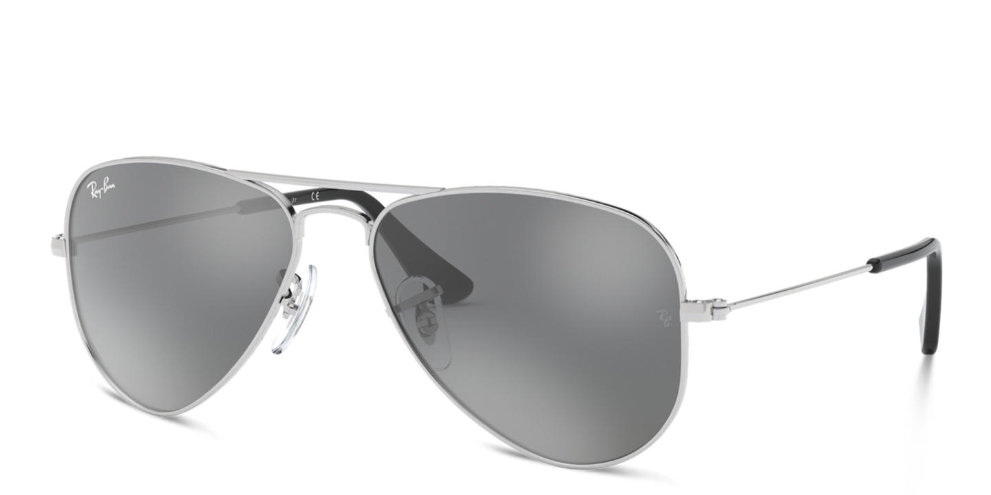 Shop Ray-Ban Junior Kids Pilot Sunglasses in Silver online.
