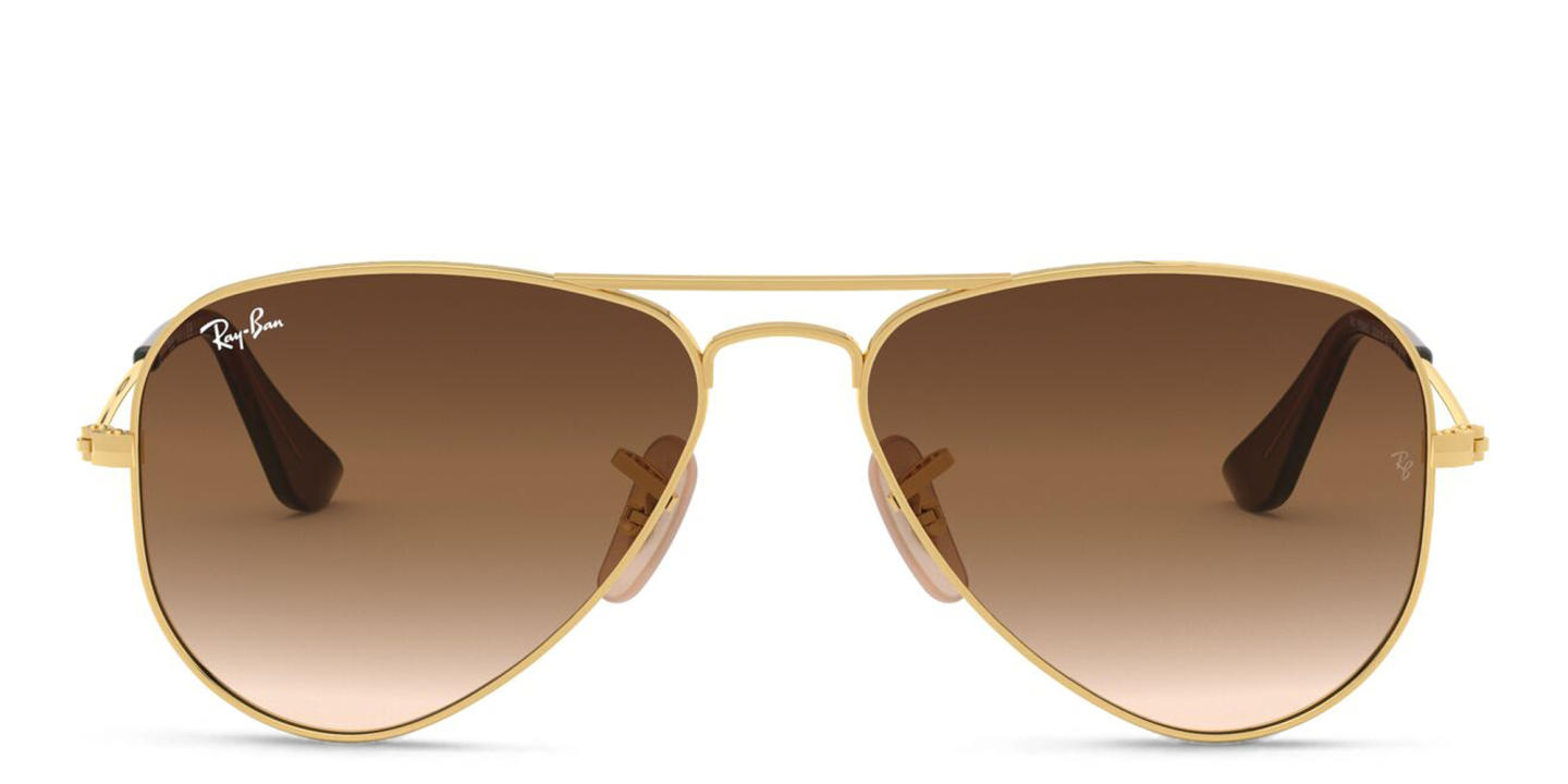 Ray-Ban Junior Kids Aviator Sunglasses in Metal in Gold – Product Photo 0