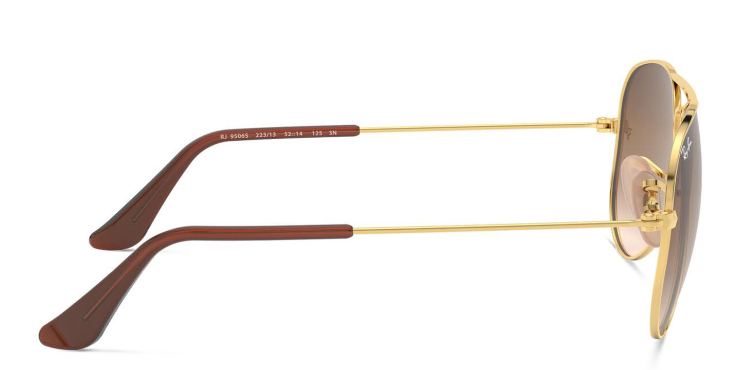 Ray-Ban Junior Kids Aviator Sunglasses in Metal in Gold – Product Photo 2