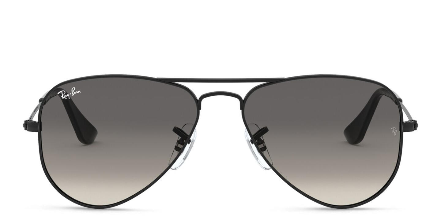 Shop Ray-Ban Junior Kids Aviator Sunglasses in Metal in Black online.