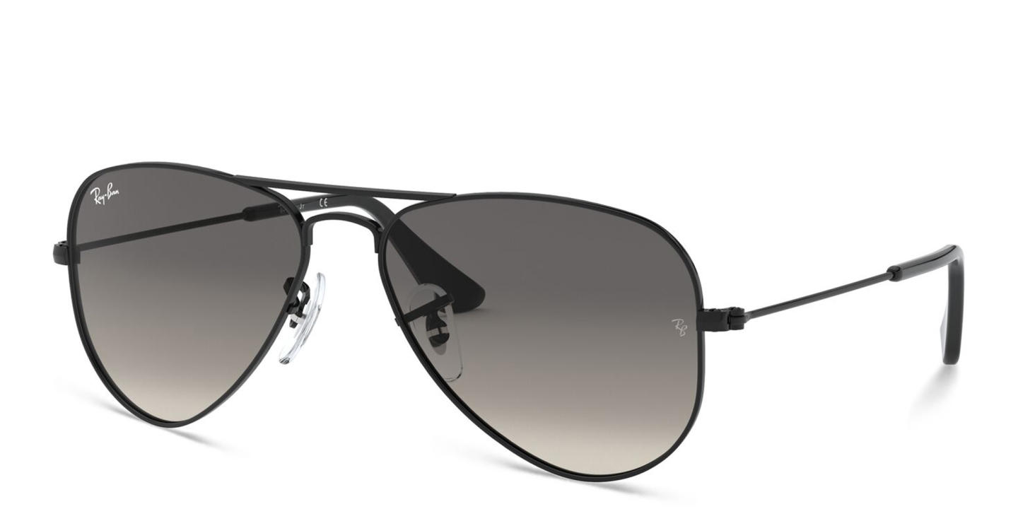 Shop Ray-Ban Junior Kids Aviator Sunglasses in Metal in Black online.
