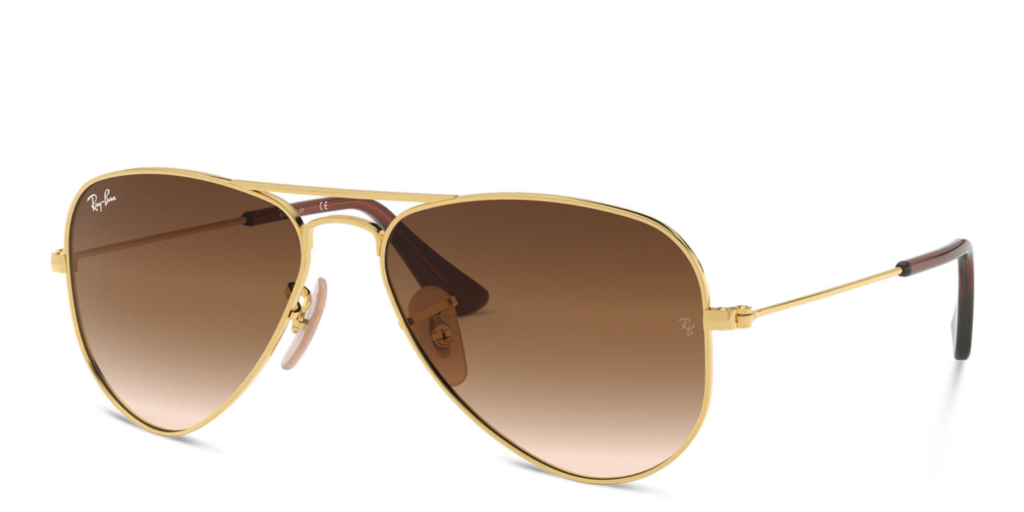 Ray-Ban Junior Kids Pilot Sunglasses in Metal in Polished Gold – Product Photo 1