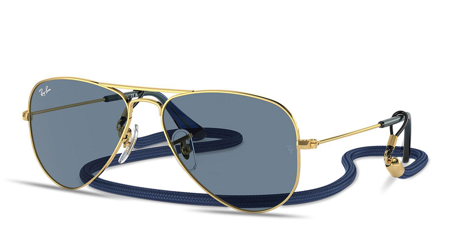Ray-Ban Junior Kids Pilot Sunglasses in Gold – Product Photo 1