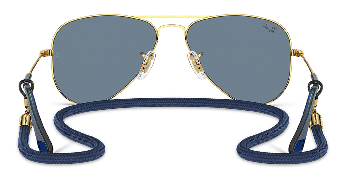 Ray-Ban Junior Kids Pilot Sunglasses in Gold – Product Photo 3
