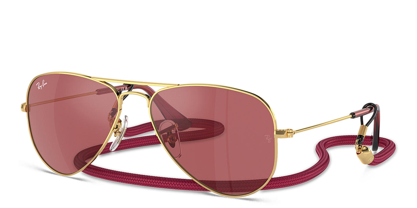 Ray-Ban Junior Kids Pilot Sunglasses in Gold – Product Photo 1