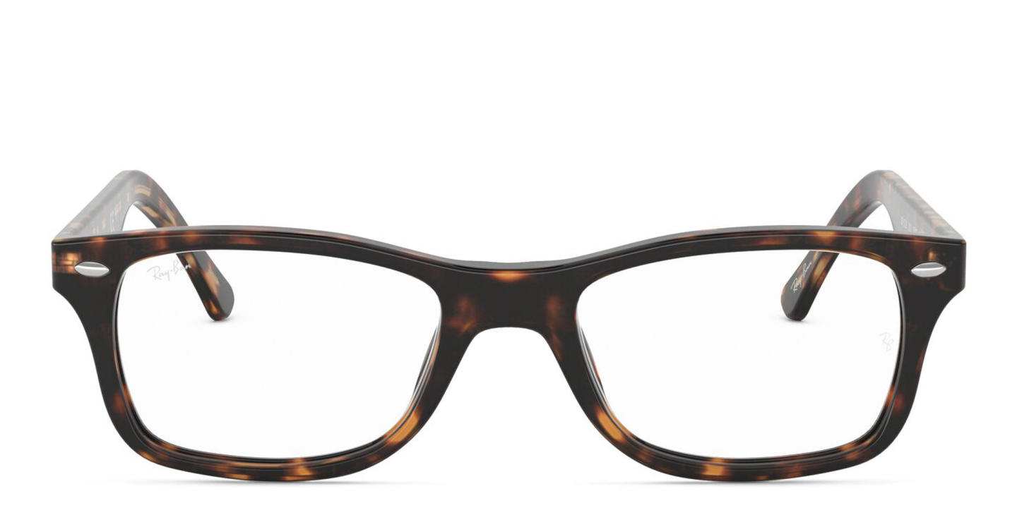 Shop Ray-Ban Unisex Square Eyeglasses in Dark Havana online.