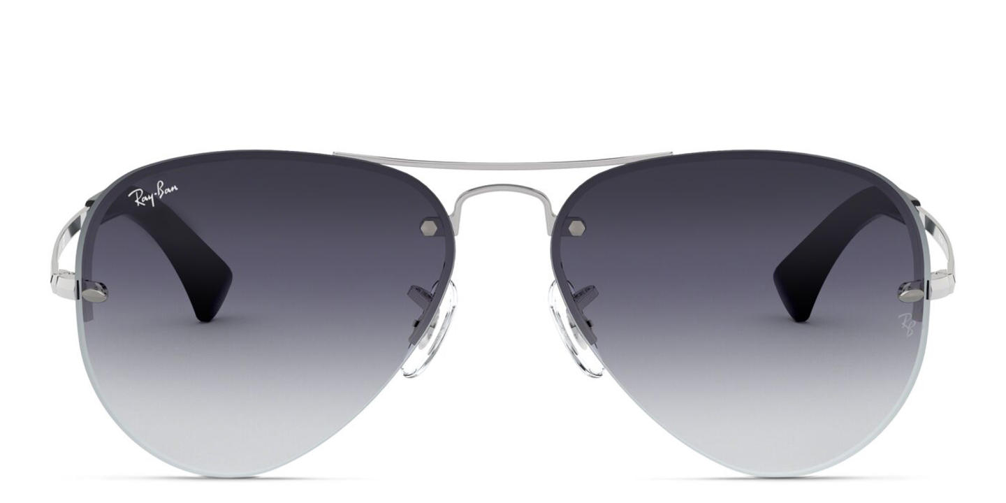 Ray-Ban Unisex Half-Rim Pilot Sunglasses in Silver – Product Photo 0