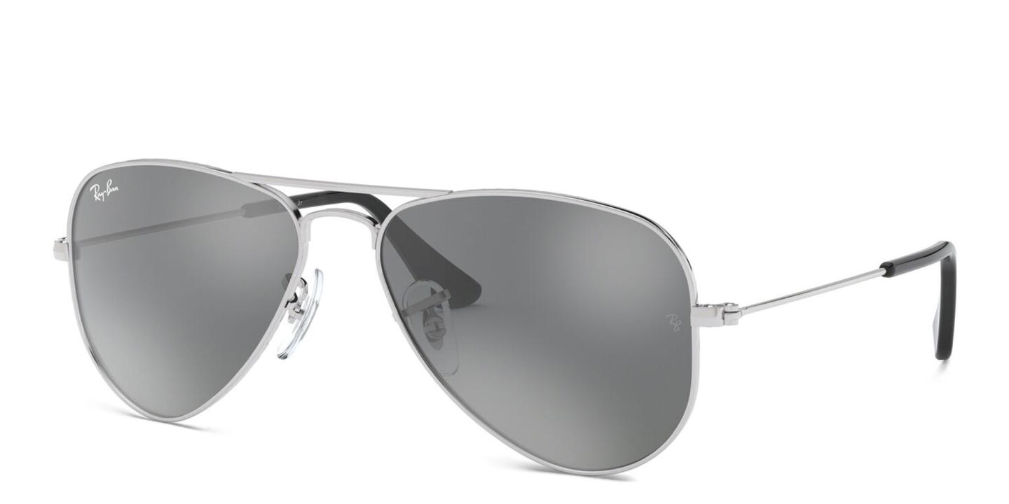 Ray-Ban Junior Kids Aviator Sunglasses in Silver – Product Photo 1