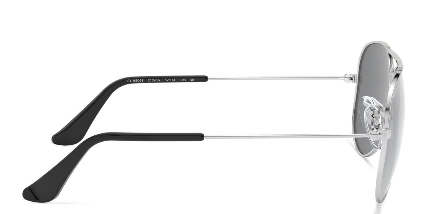 Ray-Ban Junior Kids Aviator Sunglasses in Silver – Product Photo 2