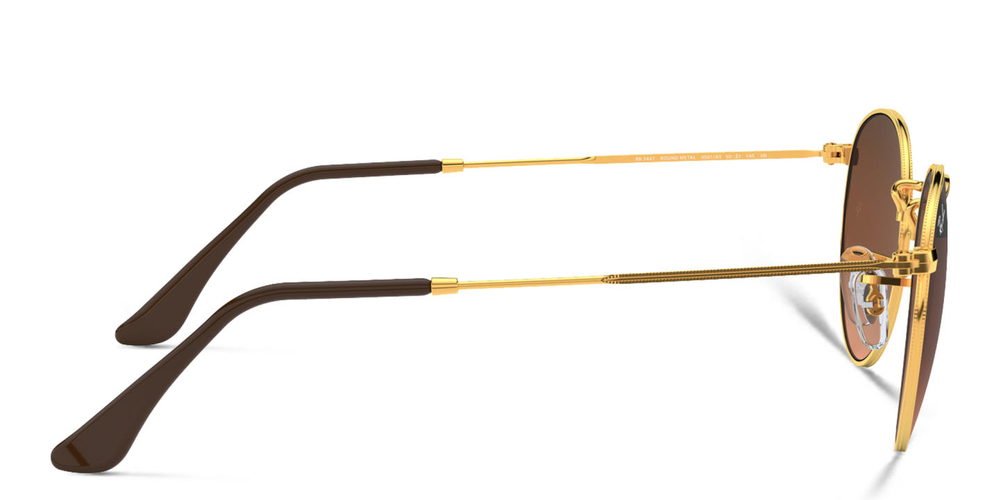 Ray-Ban Unisex Round Metal Sunglasses in Gold – Product Photo 2