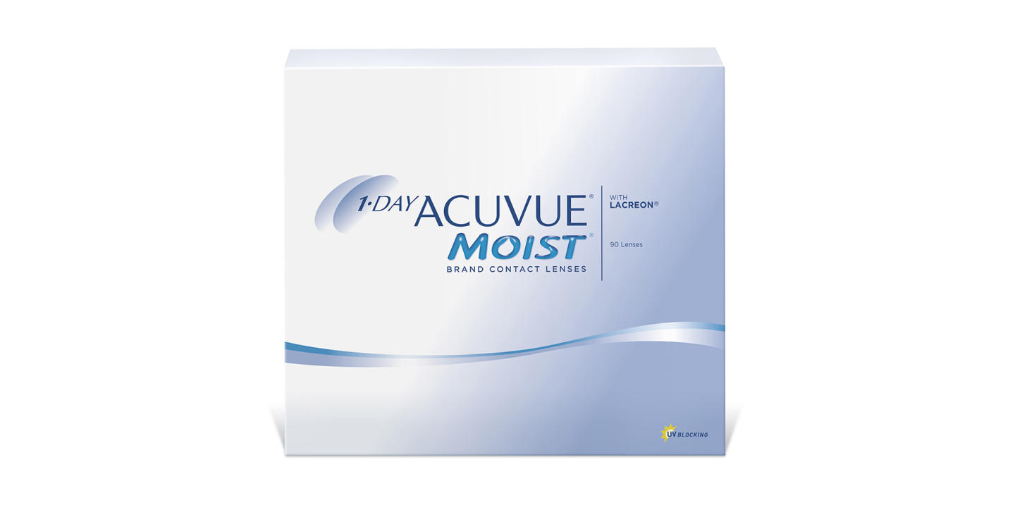ACUVUE 1-Day MOIST Clear Contact Lenses - Pack of 90 in Clear – Product Photo 0