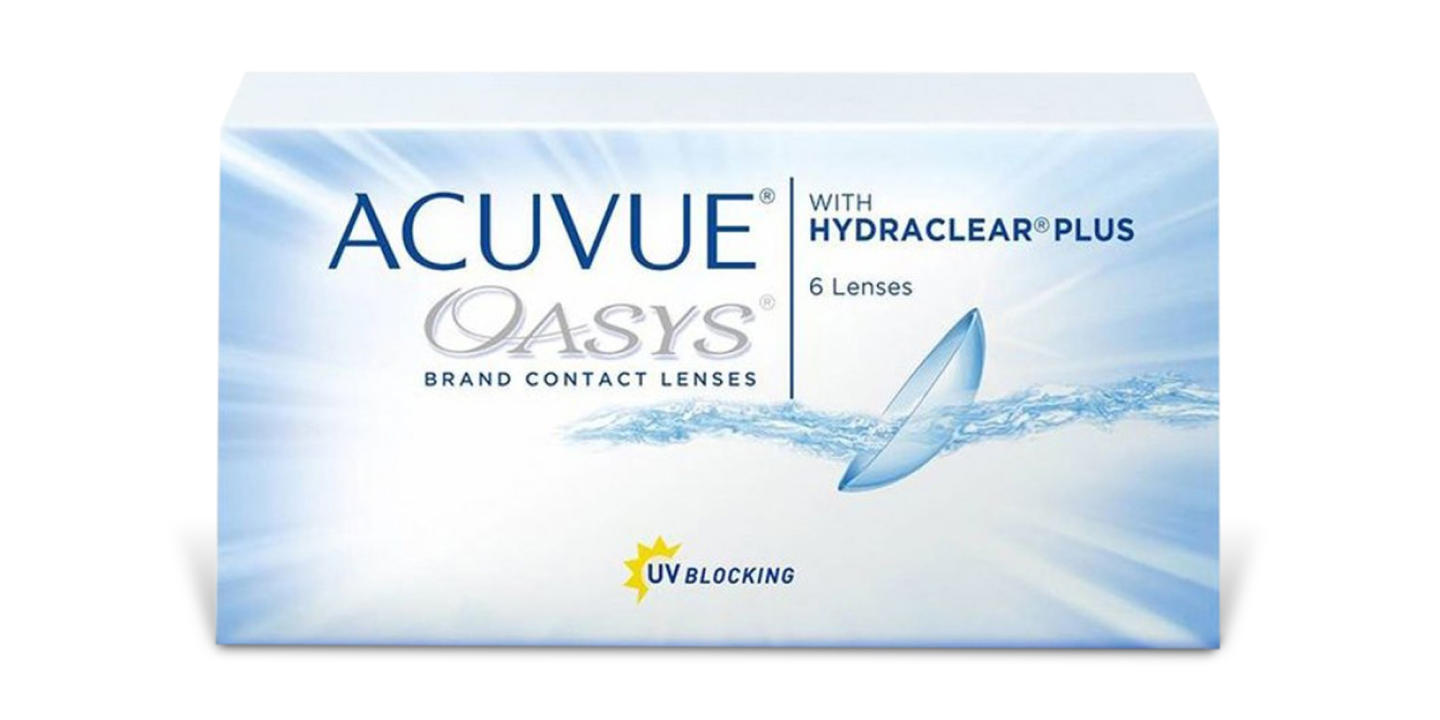 Shop ACUVUE OASYS HYDRACLEAR PLUS Bi-Weekly Clear Contact Lenses - Pack of 6 in Clear online.
