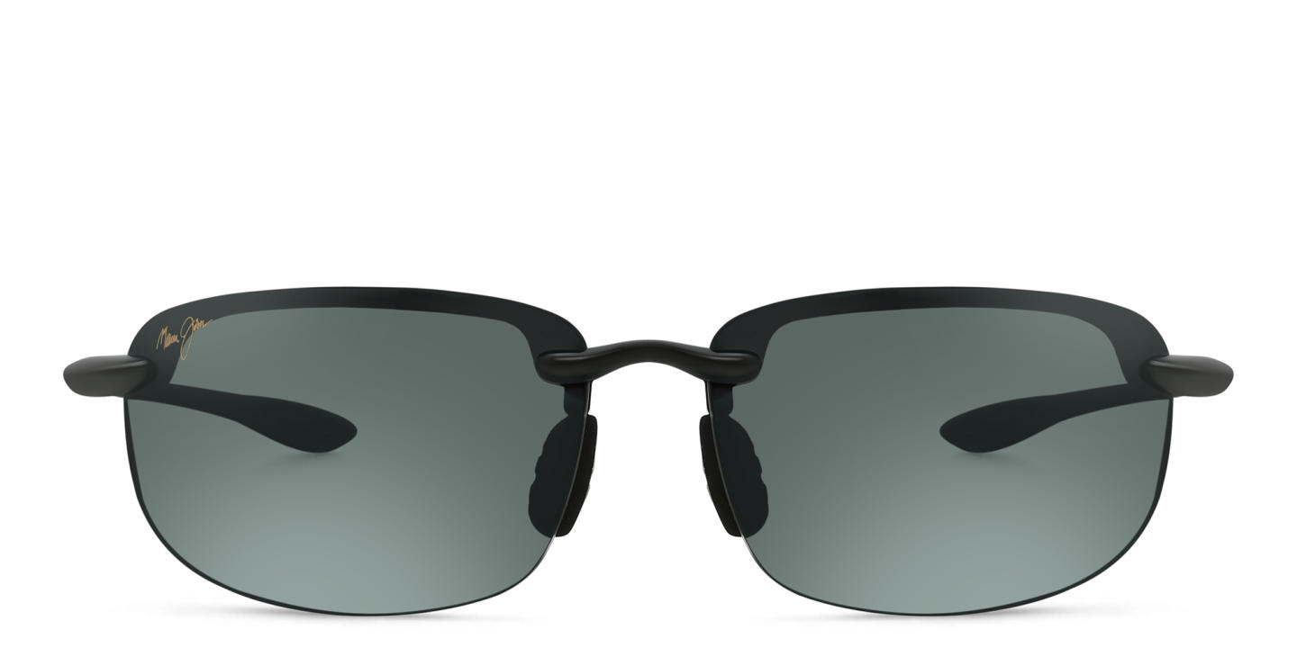 Maui Jim Ho'Okipa Unisex Rimless Wide Rectangle Sunglasses in Black – Product Photo 0