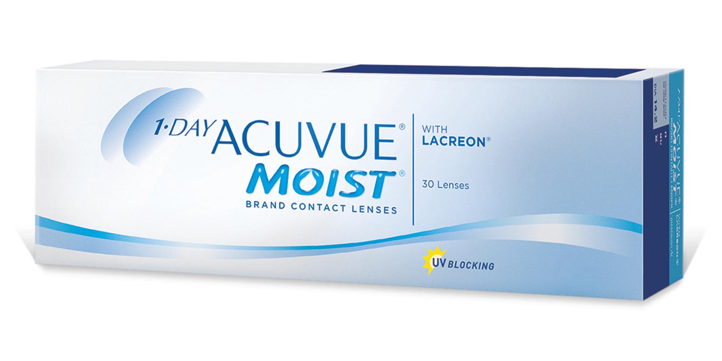 ACUVUE 1-Day MOIST Clear Contact Lenses - Pack of 30 in Clear – Product Photo 0