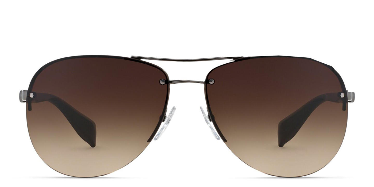 Prada Linea Rossa Rimless Wide Aviator Sunglasses in Black – Product Photo 0