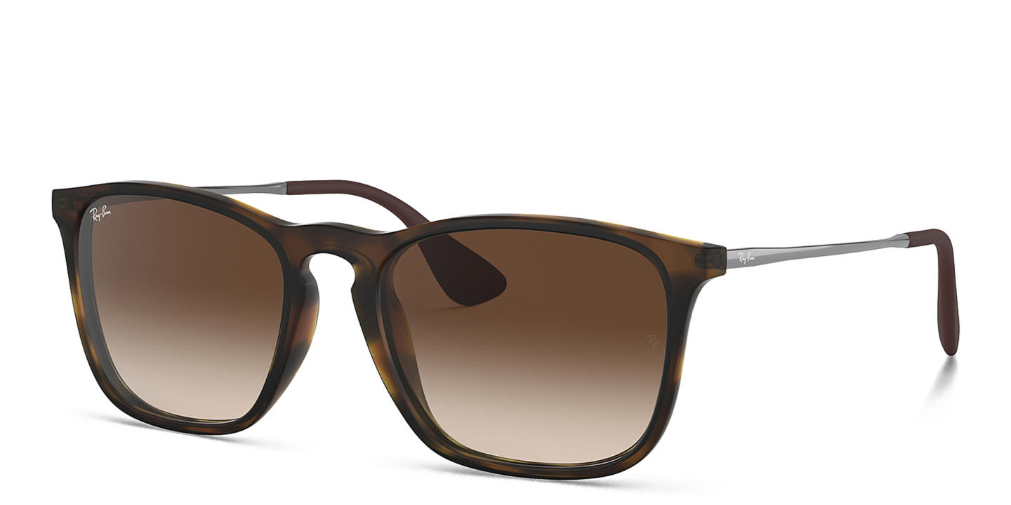 Shop Ray-Ban Chris Square Sunglasses in Black in Tortoise online.