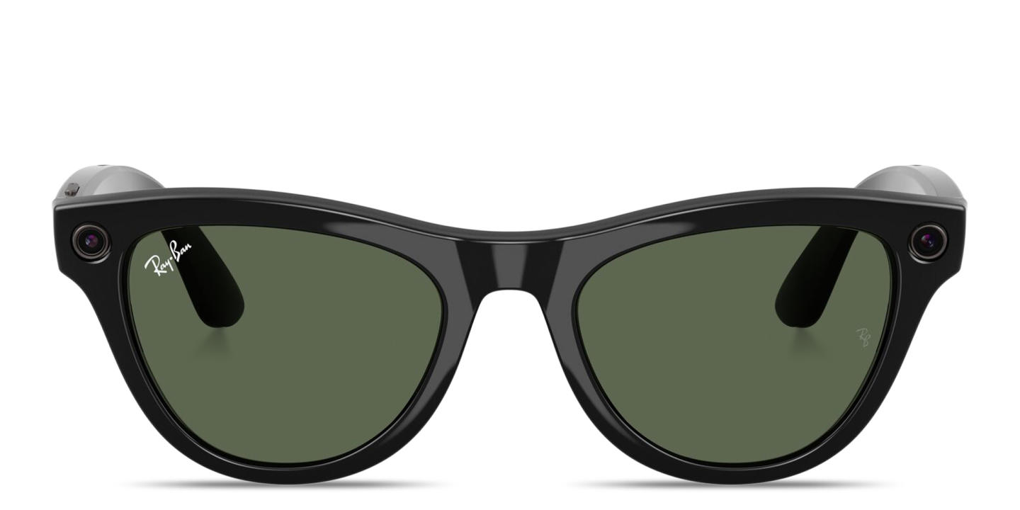 Shop Ray-Ban Meta Skyler Unisex Cat-Eye Sunglasses in Shiny Black online.