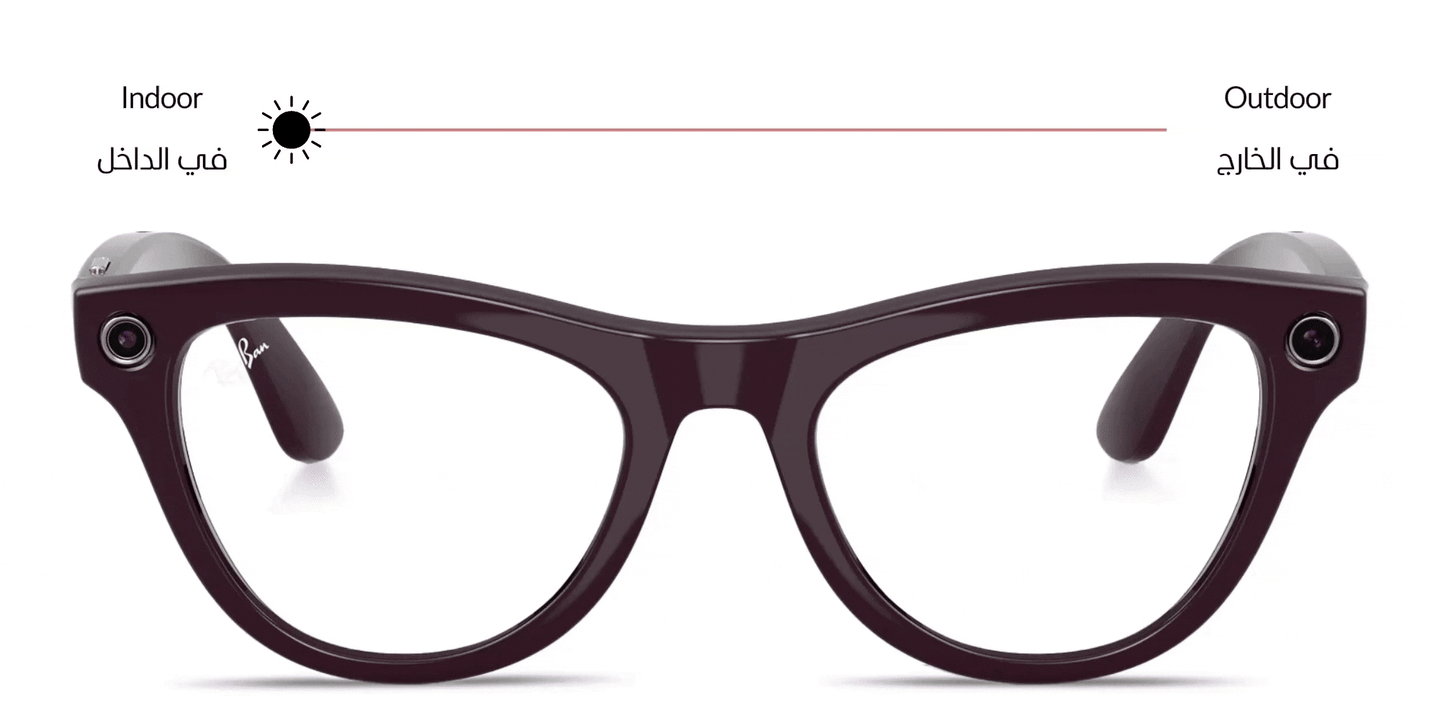 Shop Ray-Ban Meta Skyler Transitions® Unisex Cat-Eye Sunglasses in Shiny Mystic Violet online.