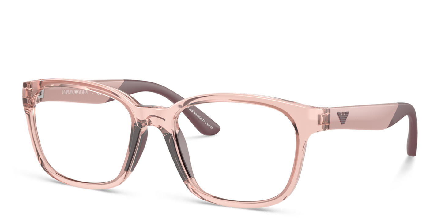 Emporio Armani Junior Kids Pillow Eyeglasses in Transparent Pink – Product Photo 1