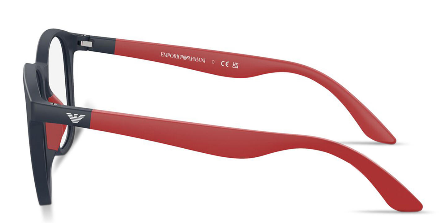 Shop Emporio Armani Kids Panthos Eyeglasses in Blue online.