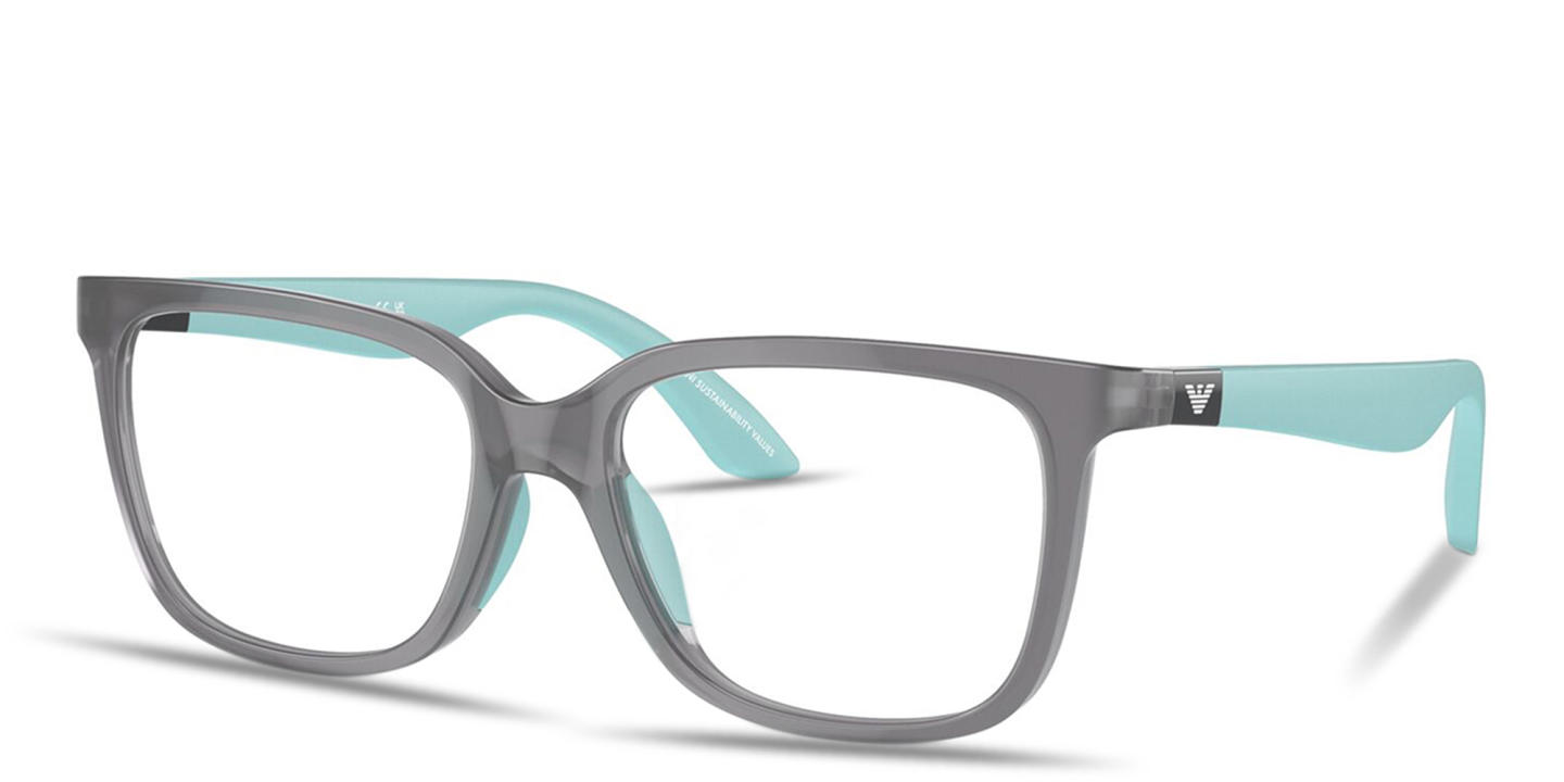 Emporio Armani Kids Pillow Eyeglasses in Transparent Black – Product Photo 1