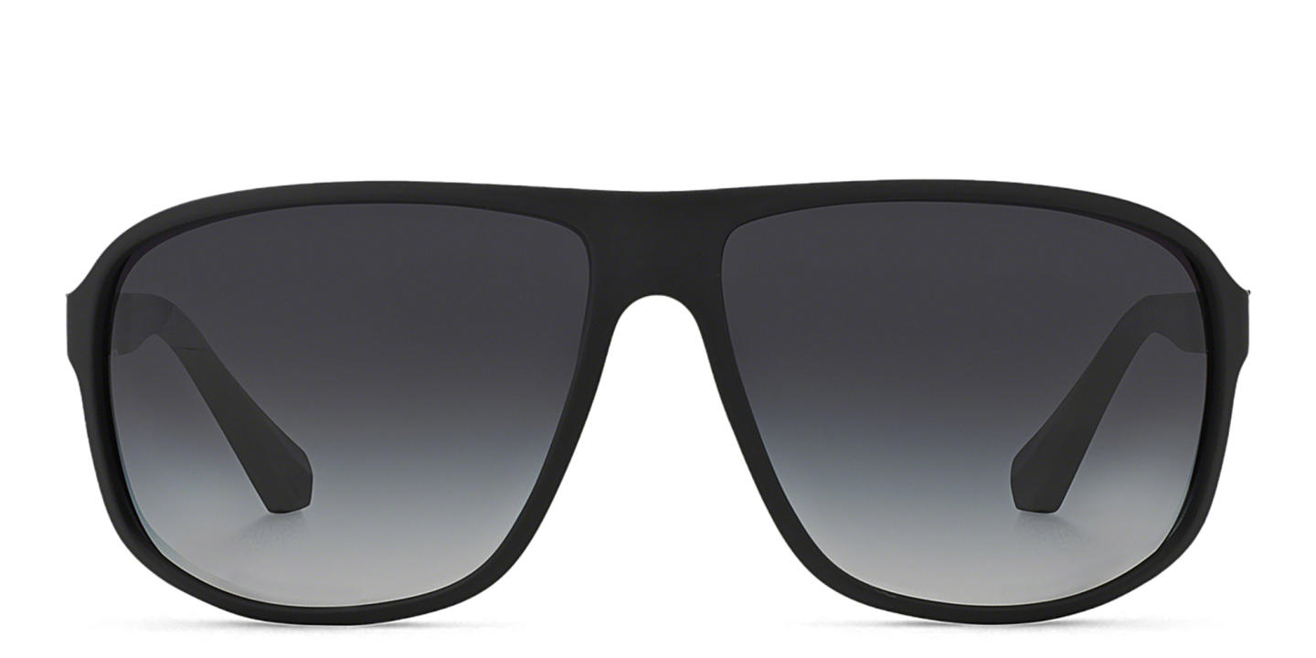 Shop Emporio Armani Unisex Square Sunglasses in Rubber Black online.