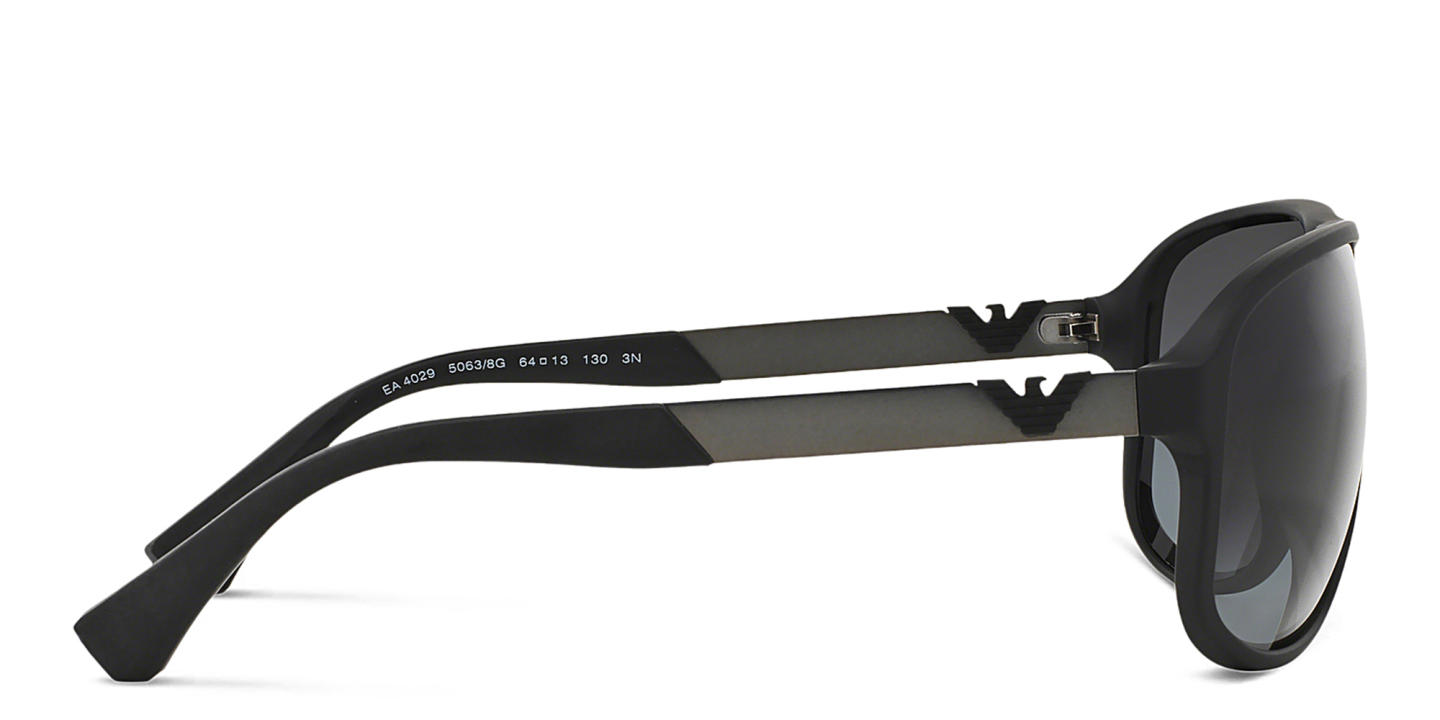 Shop Emporio Armani Unisex Square Sunglasses in Rubber Black online.