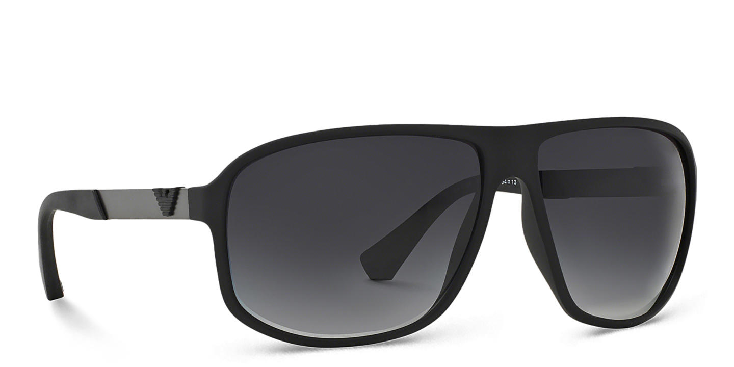 Shop Emporio Armani Unisex Square Sunglasses in Rubber Black online.