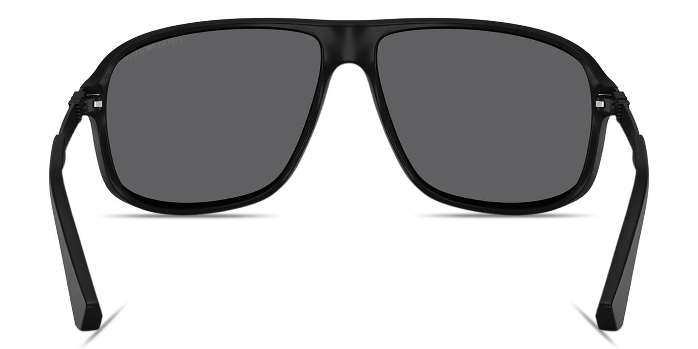 Shop Emporio Armani Eagle Logo Square Sunglasses in Black online.