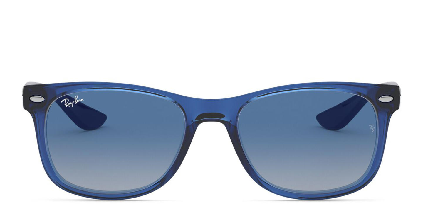 Ray-Ban Junior Kids New Wayfarer Square Sunglasses in Transparent Blue – Product Photo 0