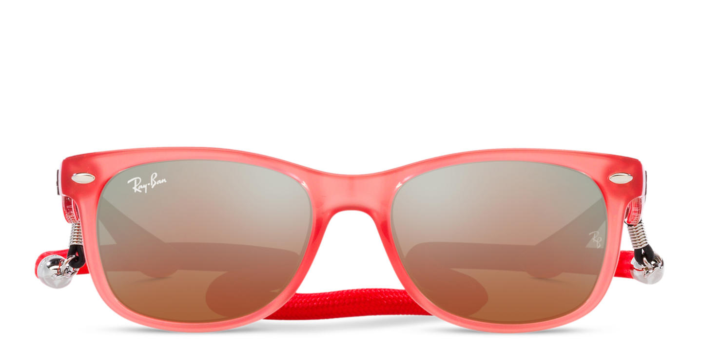 Ray-Ban Junior New Wayfarer Kids Square Sunglasses in Opal Red – Product Photo 0