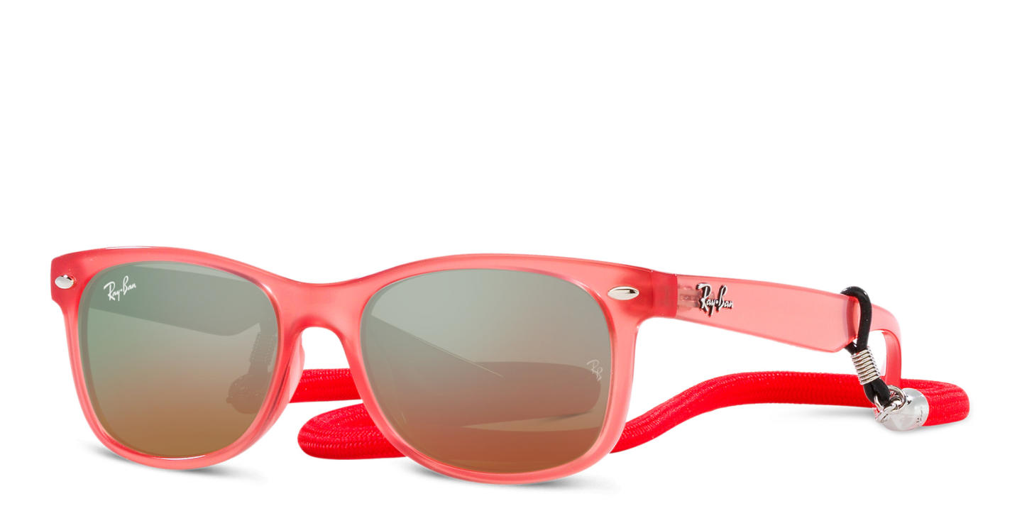 Ray-Ban Junior New Wayfarer Kids Square Sunglasses in Opal Red – Product Photo 1