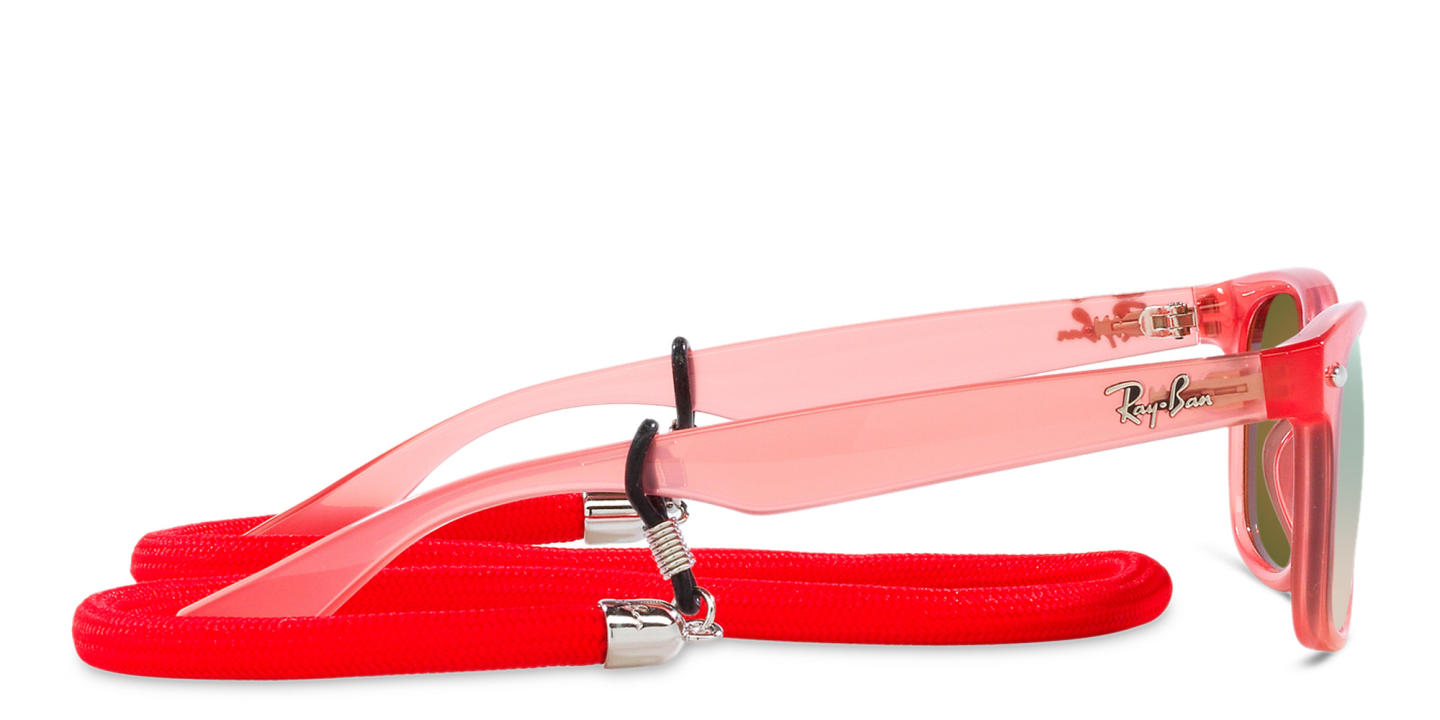 Ray-Ban Junior New Wayfarer Kids Square Sunglasses in Opal Red – Product Photo 2