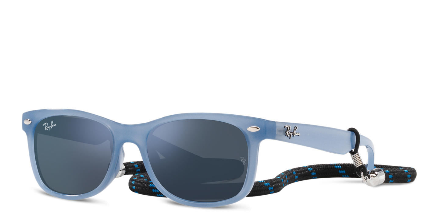 Ray-Ban Junior New Wayfarer Kids Square Sunglasses in Opal Blue – Product Photo 1