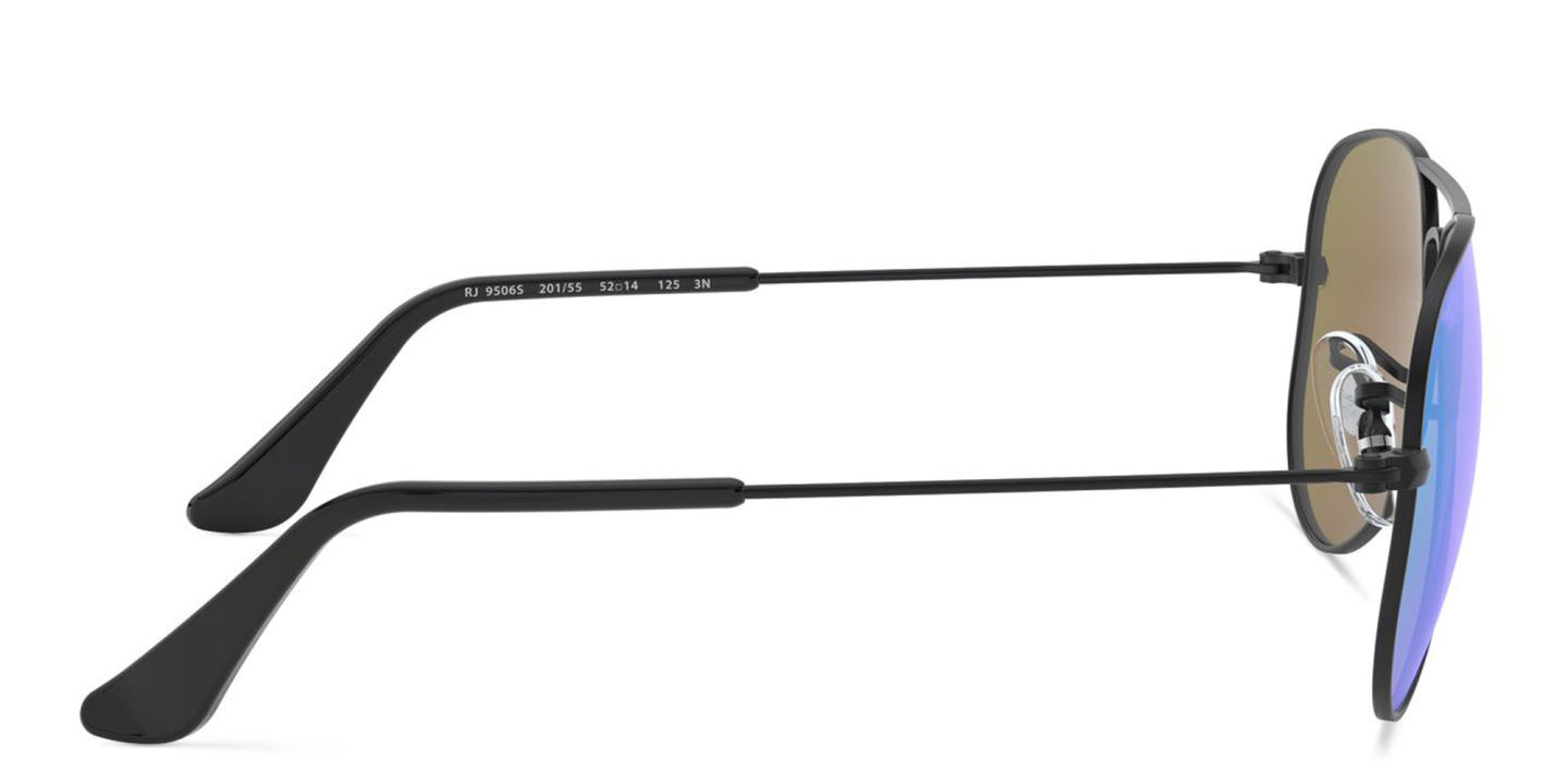 Ray-Ban Junior Kids Mirror Aviator Sunglasses in Black – Product Photo 2