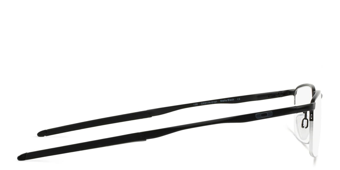 Oakley Barrelhouse™ Half-Rim Rectangle Eyeglasses in Matte Black – Product Photo 3