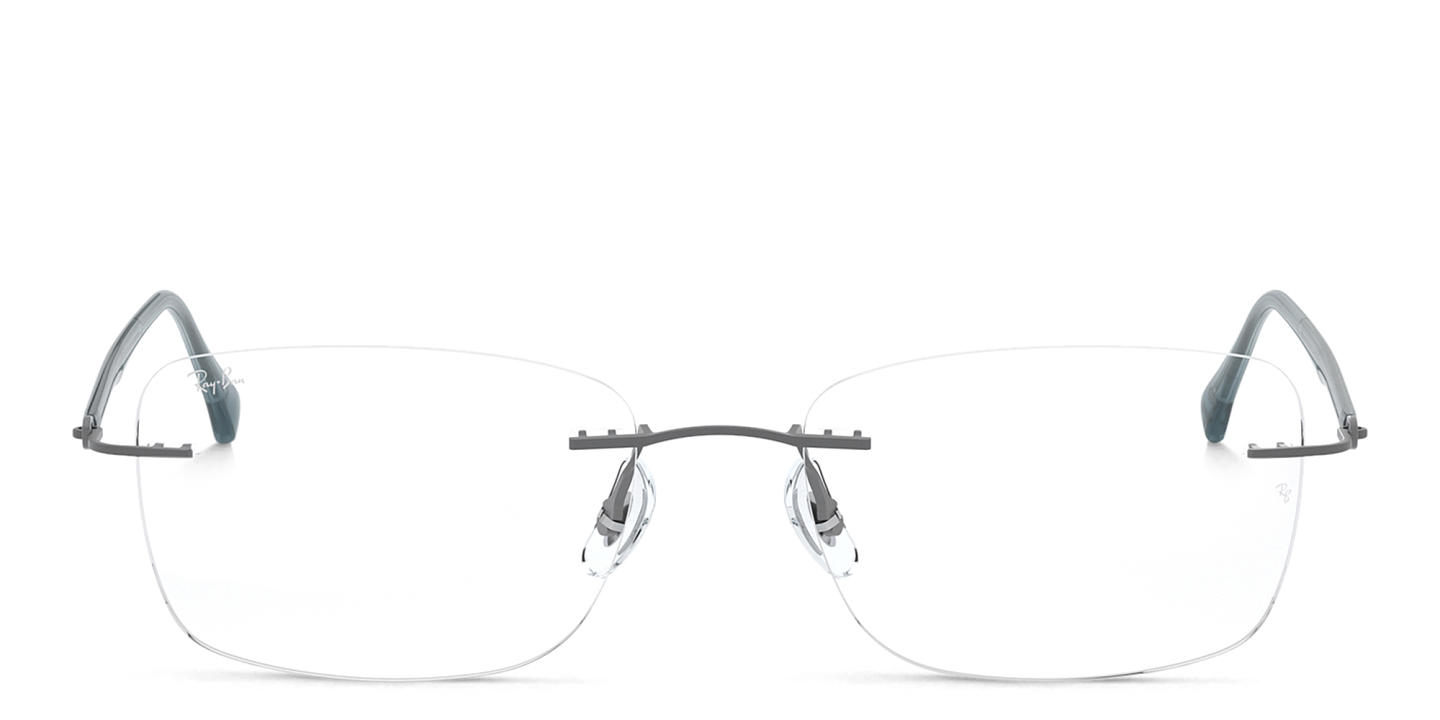 Ray-Ban Optics Rimless Rectangle Eyeglasses in Gunmetal – Product Photo 0