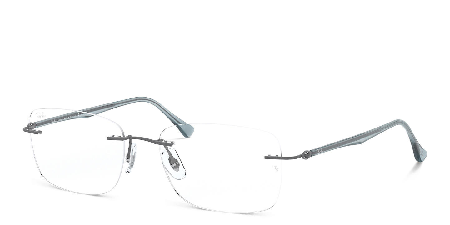 Ray-Ban Optics Rimless Rectangle Eyeglasses in Gunmetal – Product Photo 1