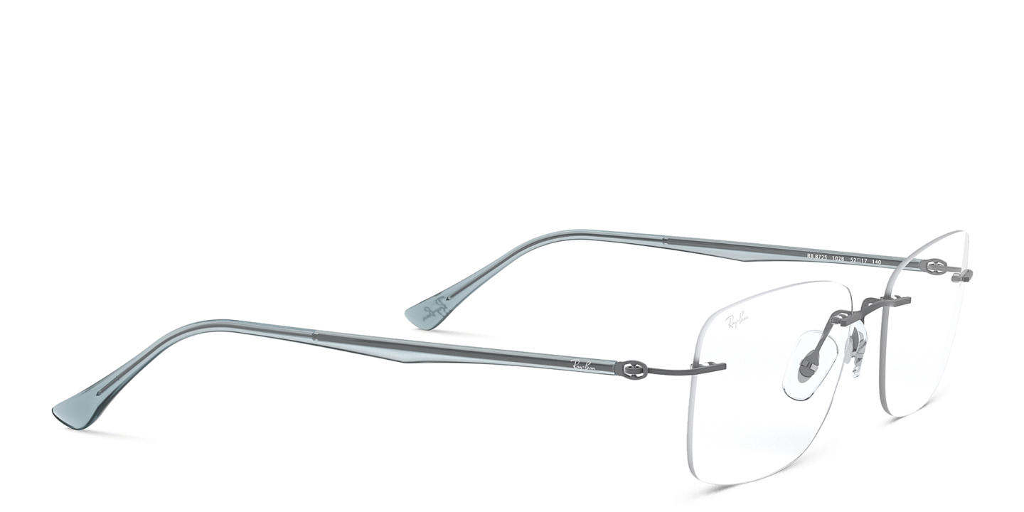 Ray-Ban Optics Rimless Rectangle Eyeglasses in Gunmetal – Product Photo 3