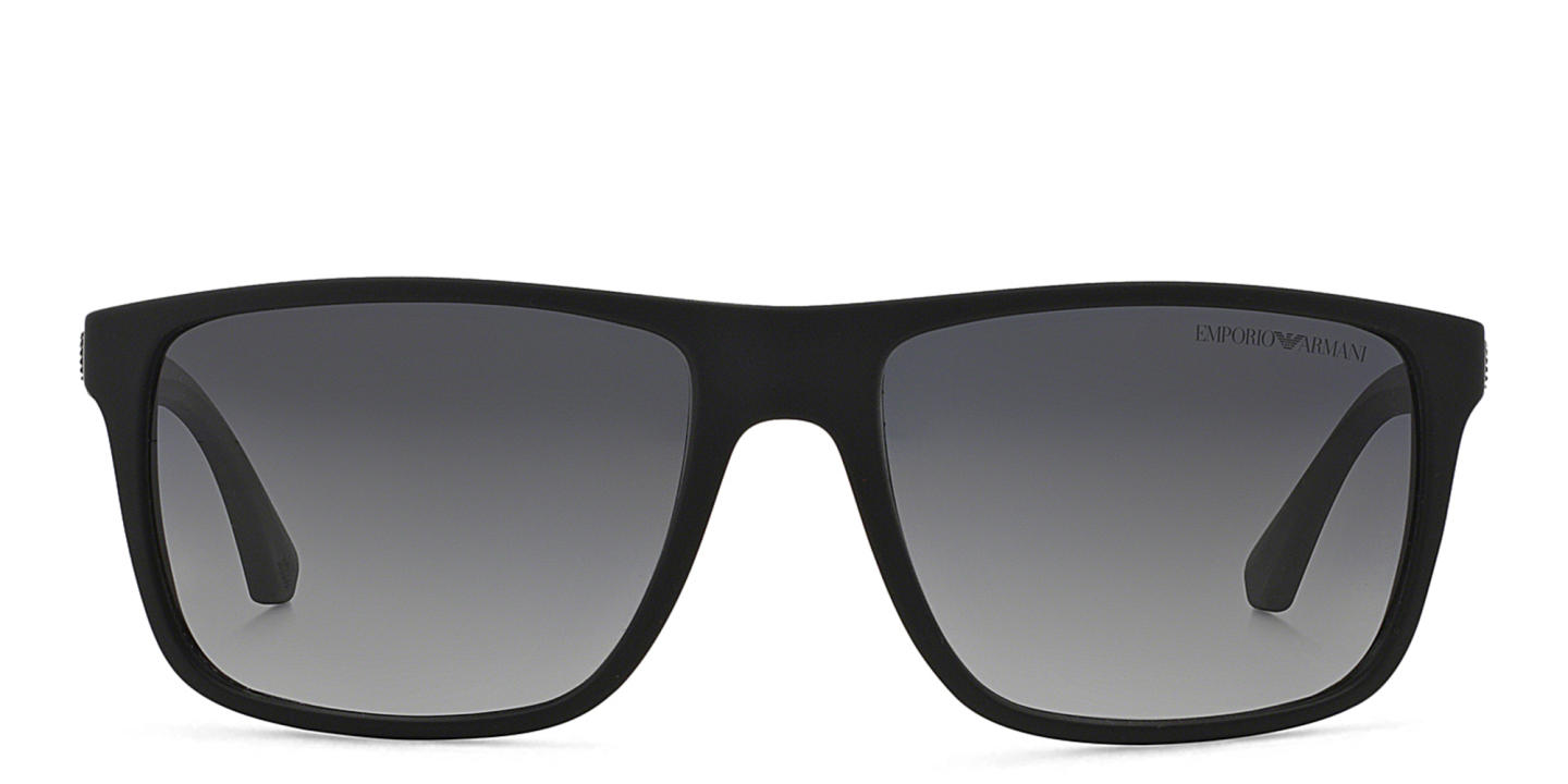 Emporio Armani Square Sunglasses in Rubber Black & Grey – Product Photo 0