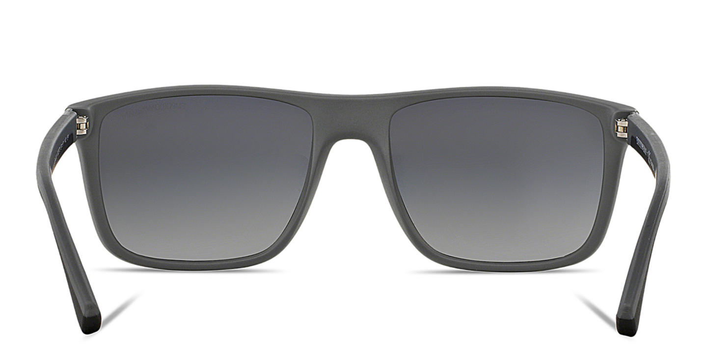 Emporio Armani Square Sunglasses in Rubber Black & Grey – Product Photo 3