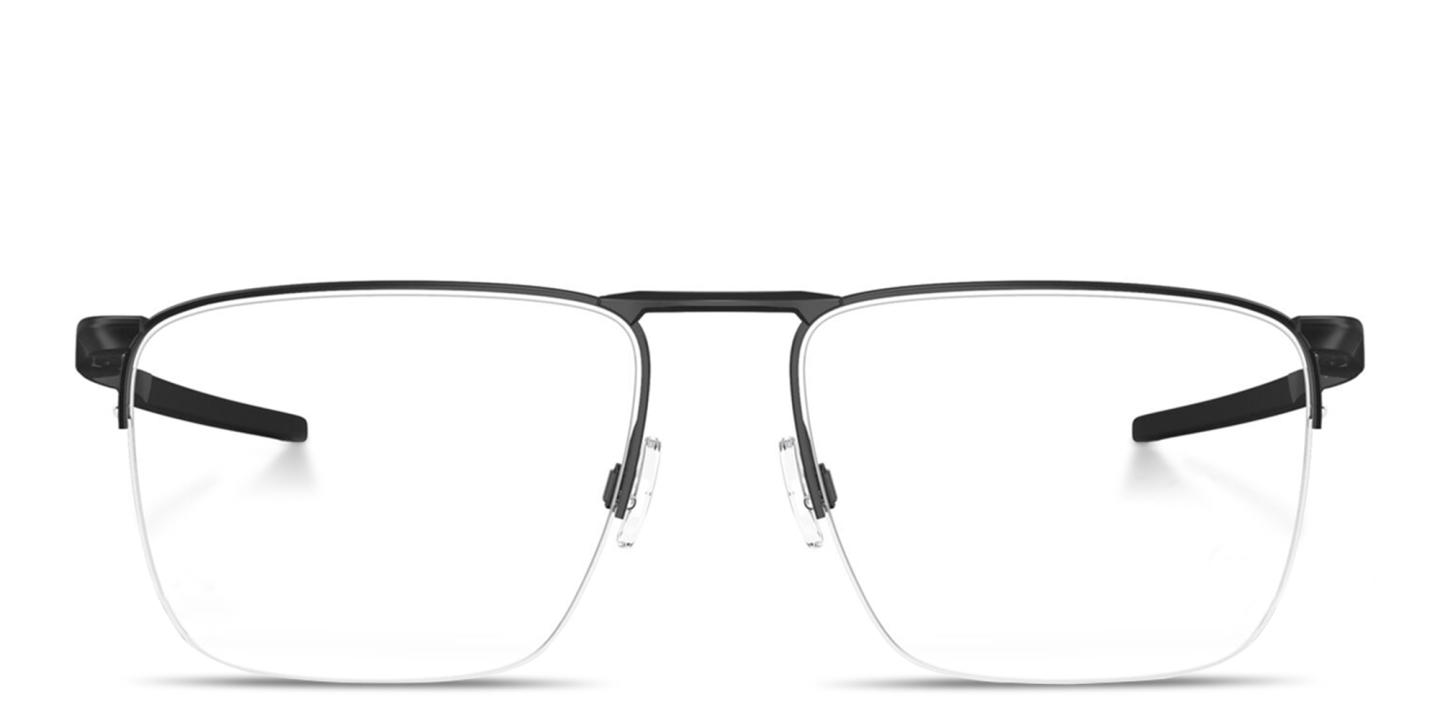 Oakley Voon Wide Half-Rim Square Eyeglasses in Black – Product Photo 0